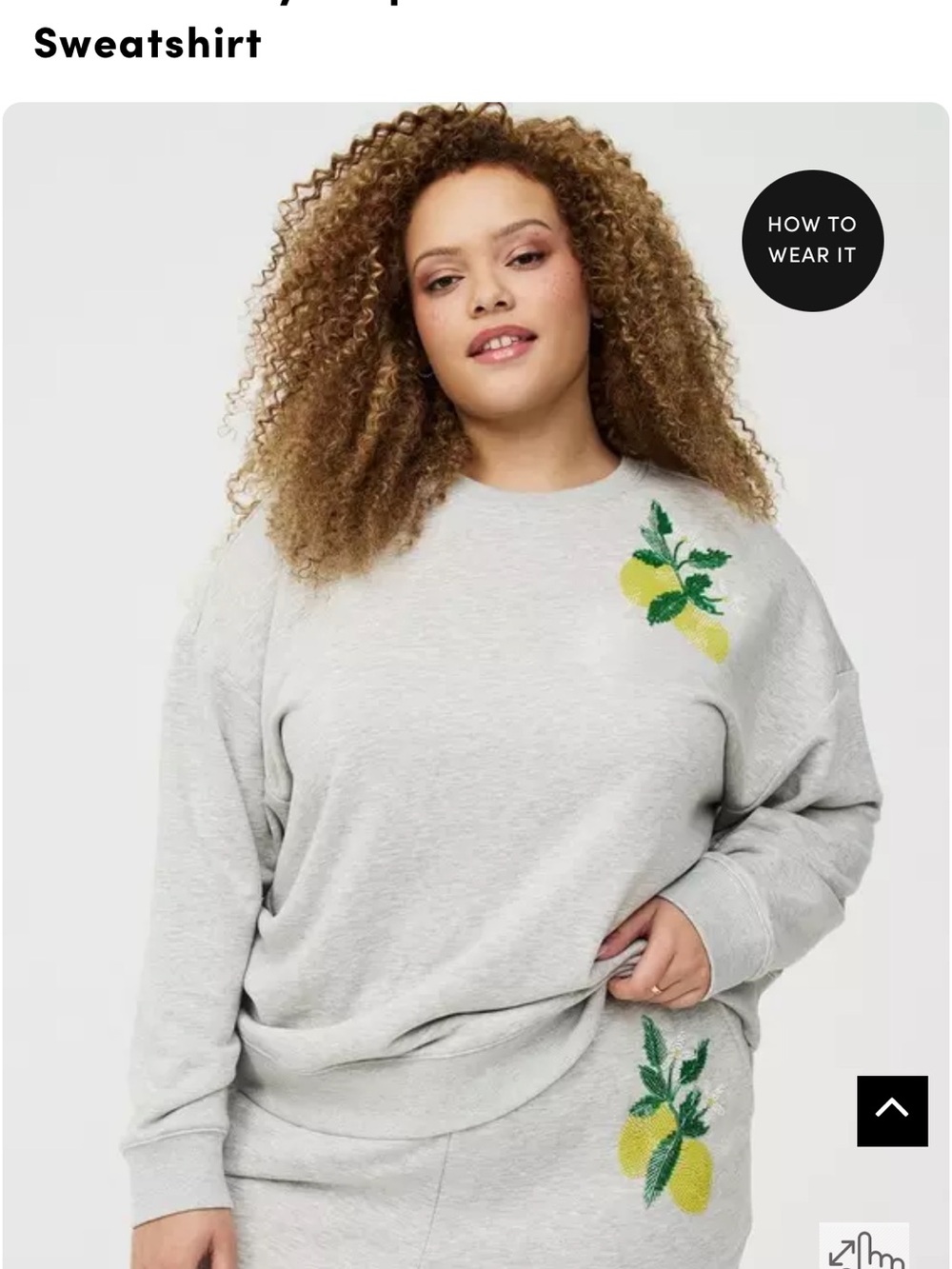 torrid Light Gray Sweatshirt with Lemon beading Size 6